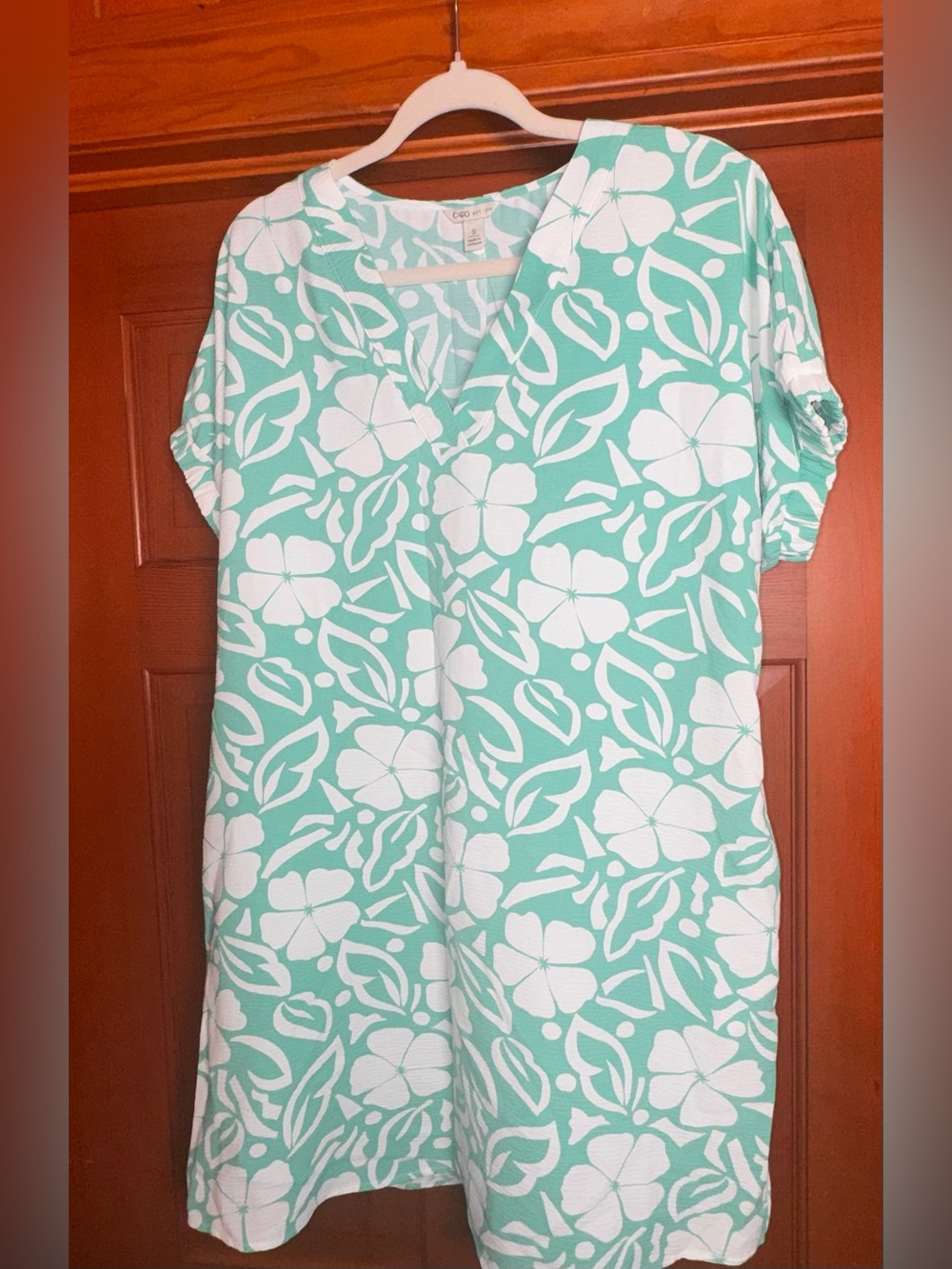 Cato Mint Green and White Floral Mini Dress
